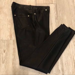 Calvin Klein Black Faux Leather Jeans